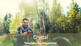  Presentation with woods - Presentation design featuring camping travel tourism hike background and a tawny brown colored foreground