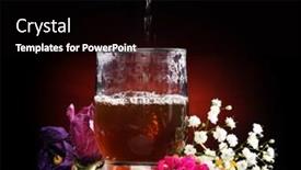  Presentation with hot tea - Colorful presentation design enhanced with hot tea splashing out fo the glass backdrop and a black colored foreground