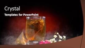  Presentation with hot tea - Amazing slide set having hot tea splashing in the glass backdrop and a black colored foreground