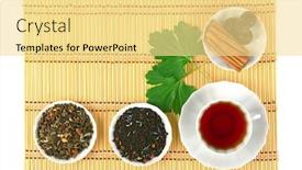  Presentation with hot tea - Audience pleasing presentation theme consisting of hot-tea-with-spices backdrop and a  colored foreground