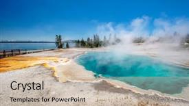  Presentation with hot spring - Presentation theme enhanced with hot thermal spring black pool background and a soft green colored foreground
