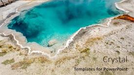  Presentation with hot spring - Beautiful slide set featuring hot thermal spring black pool in yellowstone national park west thumb geyser basin area wyoming usa backdrop and a coral colored foreground