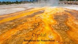  Presentation with hot spring - Beautiful PPT theme featuring hot thermal spring in yellowstone national park west thumb geyser basin area wyoming usa backdrop and a gold colored foreground