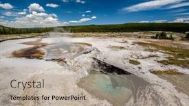  Presentation with hot spring - Amazing slides having hot-thermal-spring-in-yellowstone backdrop and a mint green colored foreground