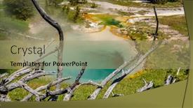  Presentation with hot spring - Amazing slide deck having hot thermal spring in yellowstone national park west thumb geyser basin area wyoming usa backdrop and a coral colored foreground