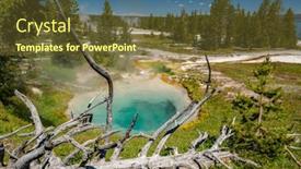  Presentation with hot spring - Audience pleasing slide deck consisting of hot thermal spring in yellowstone national park west thumb geyser basin area wyoming usa backdrop and a tawny brown colored foreground