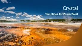  Presentation with hot spring - Cool new theme with hot thermal spring rainbow pool in yellowstone national park black sand basin area wyoming usa backdrop and a ocean colored foreground