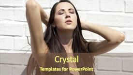  Presentation with paint white brick wall - Presentation theme consisting of hot topic - beautiful sexy young brunette background and a  colored foreground