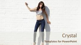  Presentation with coral reefs blue water beautiful sky - Beautiful PPT theme featuring hot topic - beautiful sexy young brunette backdrop and a sky blue colored foreground