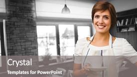  Presentation with coffee cup diary - Slide deck featuring hot topic - smiling waitress holding a cup background and a  colored foreground