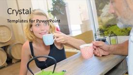  Presentation with tea - PPT theme featuring hot topic - tea time background and a lemonade colored foreground