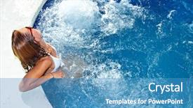  Presentation with spa - PPT layouts featuring hot tub - beautiful girl relaxing in jacuzzi background and a teal colored foreground