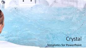  Presentation with tub - Slides with hot tub - girl in spa background and a light blue colored foreground