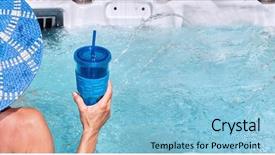  Presentation with baby spa - Beautiful slides featuring hot tub - girl in spa backdrop and a light blue colored foreground