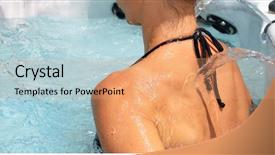  Presentation with spa - PPT theme having hot tub - woman in spa background and a coral colored foreground