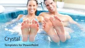  Presentation with movie theater loving couple - Amazing theme having hot tub - young loving couple relaxing backdrop and a light blue colored foreground