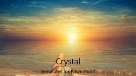  Presentation with beautiful skin and beach - PPT layouts enhanced with christmas - light blur and defocus bokeh background and a black colored foreground