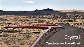  Presentation with heat pipe - Beautiful slide deck featuring hot-water-pipe-in-iceland backdrop and a tawny brown colored foreground