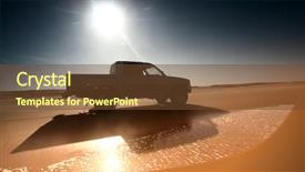  Presentation with coast - Cool new PPT theme with hot wheel cars - car on ocean coast backdrop and a tawny brown colored foreground