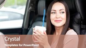  Presentation with driver - Cool new presentation theme with hot wheel cars - portrait of pretty smiling friendly backdrop and a coral colored foreground