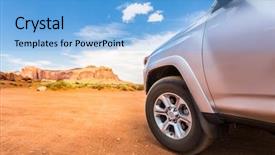  Presentation with truck - PPT layouts consisting of hot wheel cars - truck in desert with mountains background and a light blue colored foreground