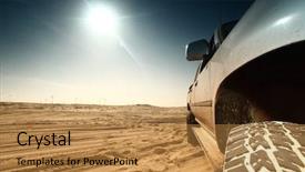  Presentation with truck - Slides having hot wheel cars - truck in desert background and a gold colored foreground