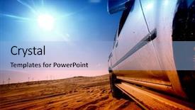  Presentation with truck - Slides having hot wheel cars - truck in desert background and a light blue colored foreground