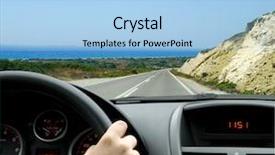  Presentation with driving - PPT layouts having hot wheel cars - woman driving a car background and a light blue colored foreground