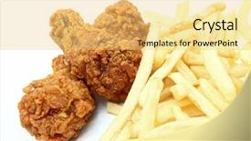  Presentation with deep - Beautiful slides featuring hot wings - crispy deep fried chicken wing backdrop and a yellow colored foreground