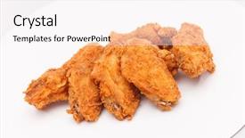  Presentation with fried chicken - Audience pleasing slide set consisting of hot wings - fried chicken backdrop and a pink colored foreground