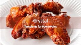  Presentation with fried chicken - Slides enhanced with hot wings - fried chicken background and a crimson colored foreground