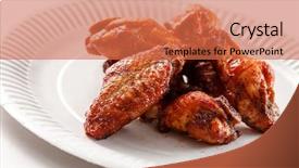  Presentation with fried chicken - PPT layouts with hot wings - fried chicken background and a  colored foreground