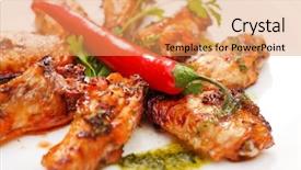 Presentation with grilled chicken - Cool new presentation with hot wings - grilled chicken backdrop and a  colored foreground
