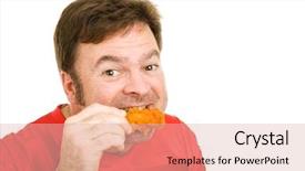  Presentation with middle ages - Presentation theme featuring hot wings - middle aged man in football background and a  colored foreground