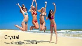  Presentation with joyful - Audience pleasing PPT theme consisting of hot woman - joyful team of friends having backdrop and a lemonade colored foreground