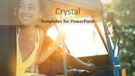  Presentation with tuk - Colorful PPT layouts enhanced with hot-women-riding-a-tuk backdrop and a coral colored foreground