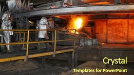  Presentation with steel industry - Audience pleasing presentation theme consisting of hot work - iron and steel industry backdrop and a tawny brown colored foreground