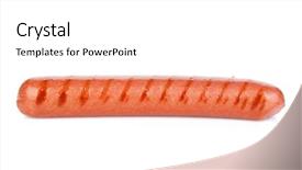  Presentation with grilled - Presentation theme consisting of hotdog - grilled sausage isolated on white background and a white colored foreground