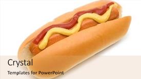  Presentation with ketchup - Amazing presentation theme having hotdog - hot dog with mustard backdrop and a yellow colored foreground
