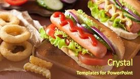  Presentation with hydroponics vegetables hydroponic vegetable - Audience pleasing slide deck consisting of hotdog with ketchup mustard vegetables backdrop and a tawny brown colored foreground