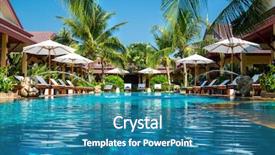  Presentation with thailand - PPT theme having hotel - beautiful swimming pool in tropical background and a teal colored foreground