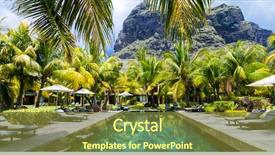  Presentation with luxury hotel - Presentation with hotel - luxury tropical vacation spa swimming background and a tawny brown colored foreground