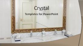  Presentation with hotel - Slide deck having hotel - marble basin and mirror background and a  colored foreground