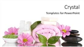  Presentation with hotel amenities - Audience pleasing theme consisting of hotel amenities kit isolated backdrop and a white colored foreground