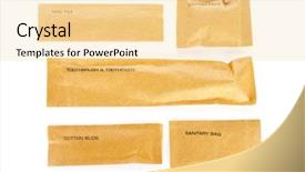  Presentation with hotel amenities - Theme featuring hotel amenities kit on white background and a blonde colored foreground