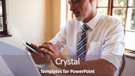  Presentation with mobile phone and germs - Presentation having hotel associate - businessman using mobile phone background and a tawny brown colored foreground