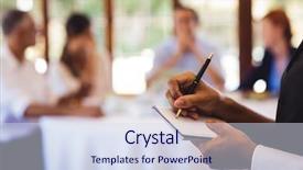  Presentation with law and order - PPT theme with hotel associate - waitress writing order on notepad background and a sky blue colored foreground