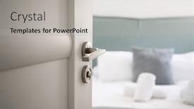  Presentation with pastel - Theme with hotel-bedroom-in-pastel-colors background and a light gray colored foreground