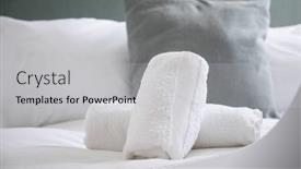  Presentation with pastel - PPT theme enhanced with hotel-bedroom-in-pastel-colors background and a light gray colored foreground