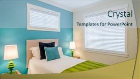  Presentation with bedroom modern - Presentation theme having hotel bedroom interior design background and a lemonade colored foreground